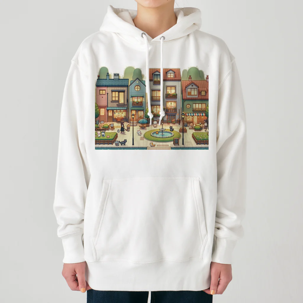 Artful Whiskersのこころの街角 - ゆるかわの小道 Heavyweight Hoodie