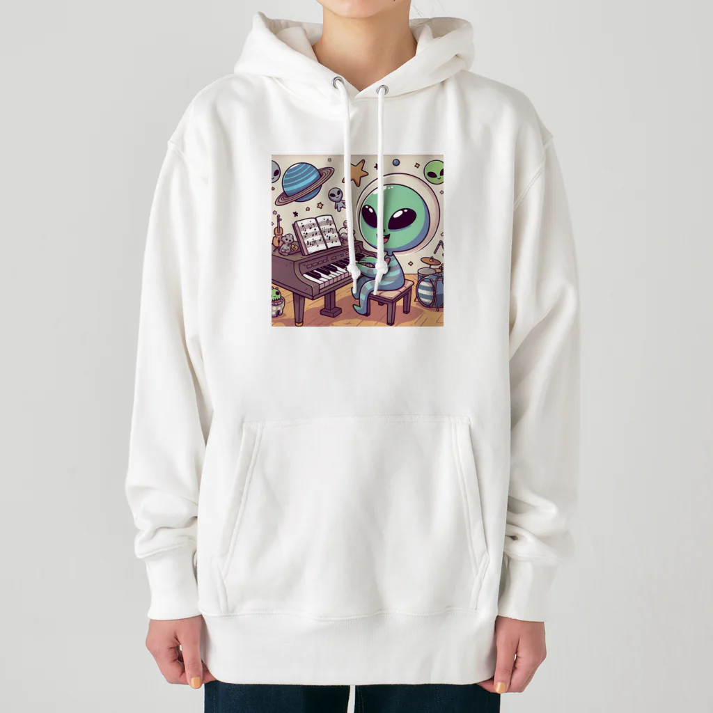 おふざけのピアノ弾く宇宙人 Heavyweight Hoodie