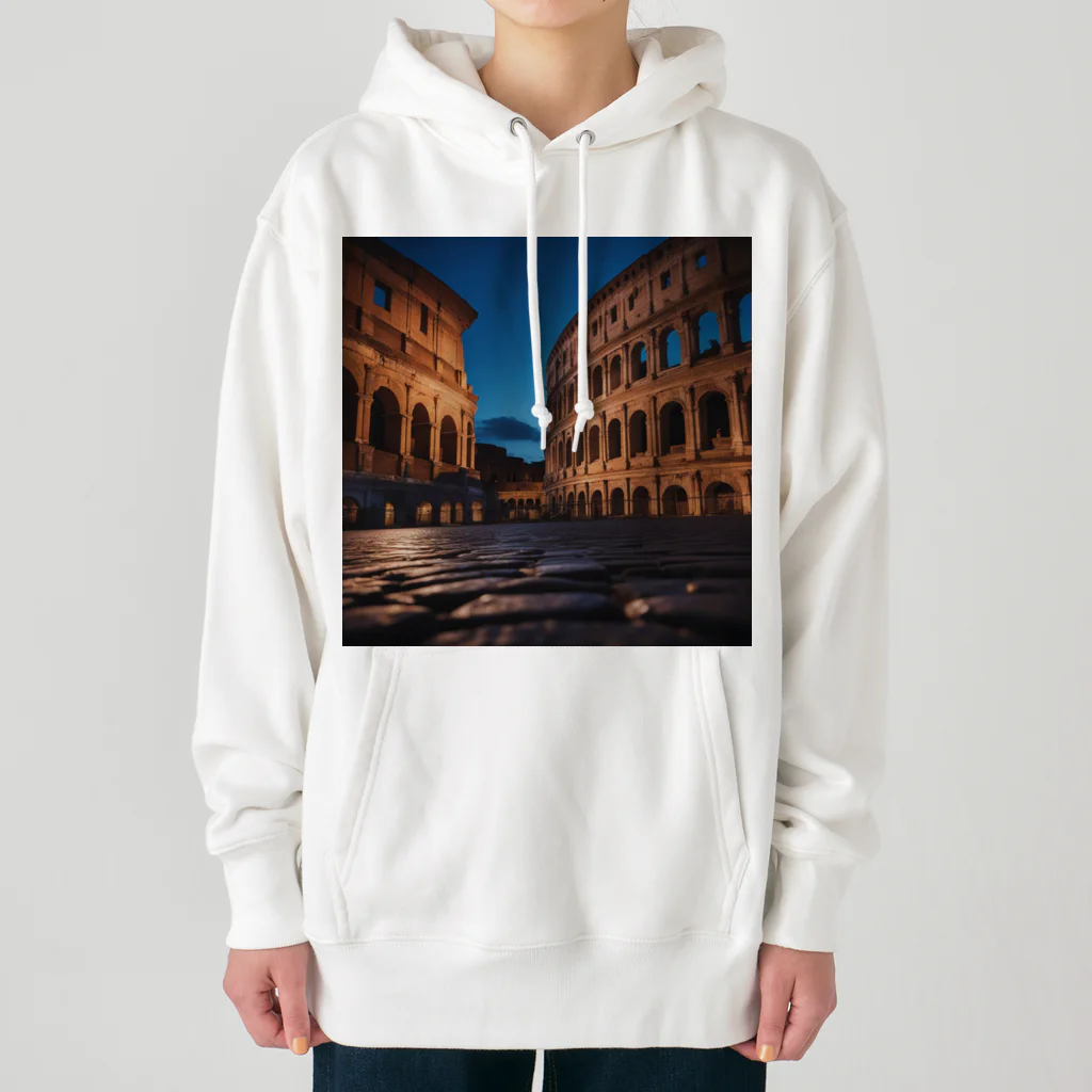 awawoの夕闇に染まるコロッセオの風景 Heavyweight Hoodie