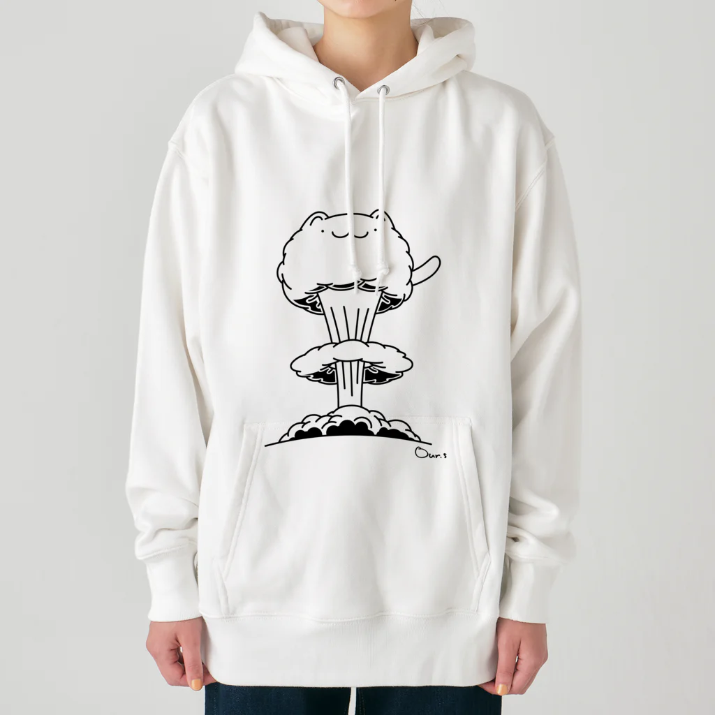 Our.s SUZURI店のにゃんと爆発 Heavyweight Hoodie