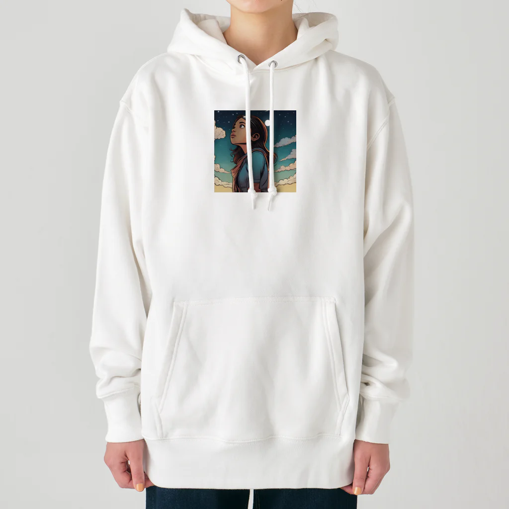 PanHanaChanのThe girl who looks at the sky Heavyweight Hoodie