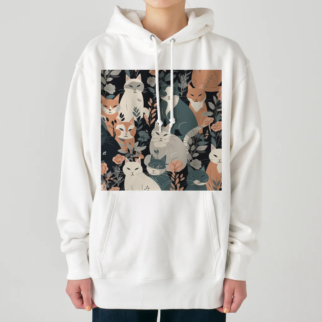 にょらやま堂のmodern cat's Heavyweight Hoodie