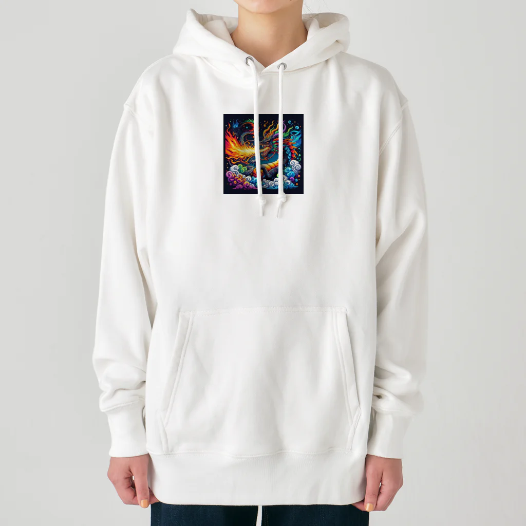 お茶目なドット絵のドット絵ドラゴンさん Heavyweight Hoodie