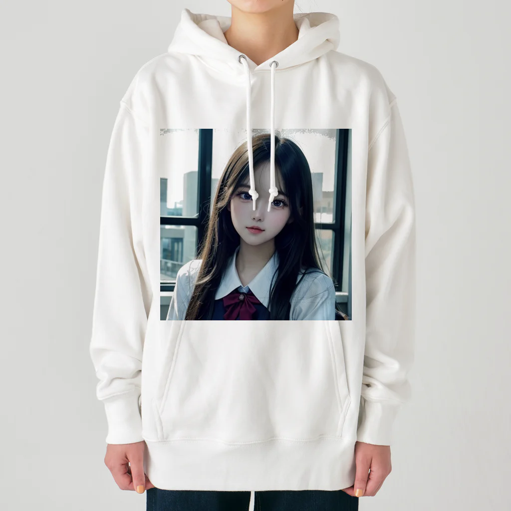 AI美女書架のAI美女子高生　アサミ Heavyweight Hoodie