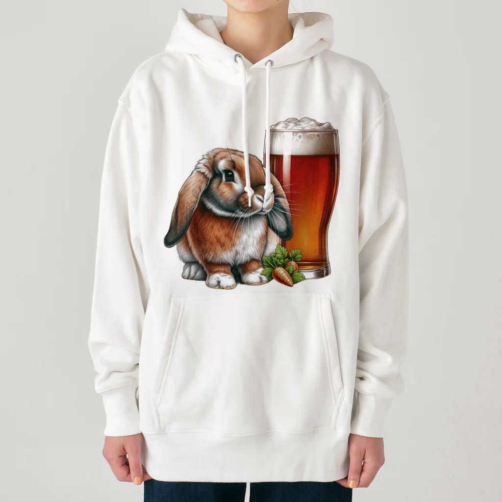 bottaの可愛いウサギ(垂れ耳ビール)カラー03 Heavyweight Hoodie