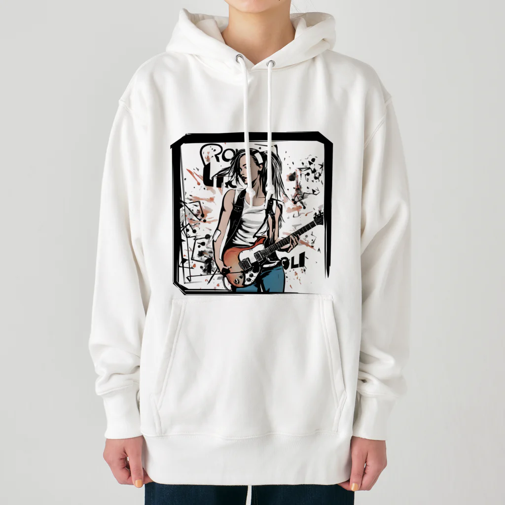 ロック堂のギターガール Heavyweight Hoodie