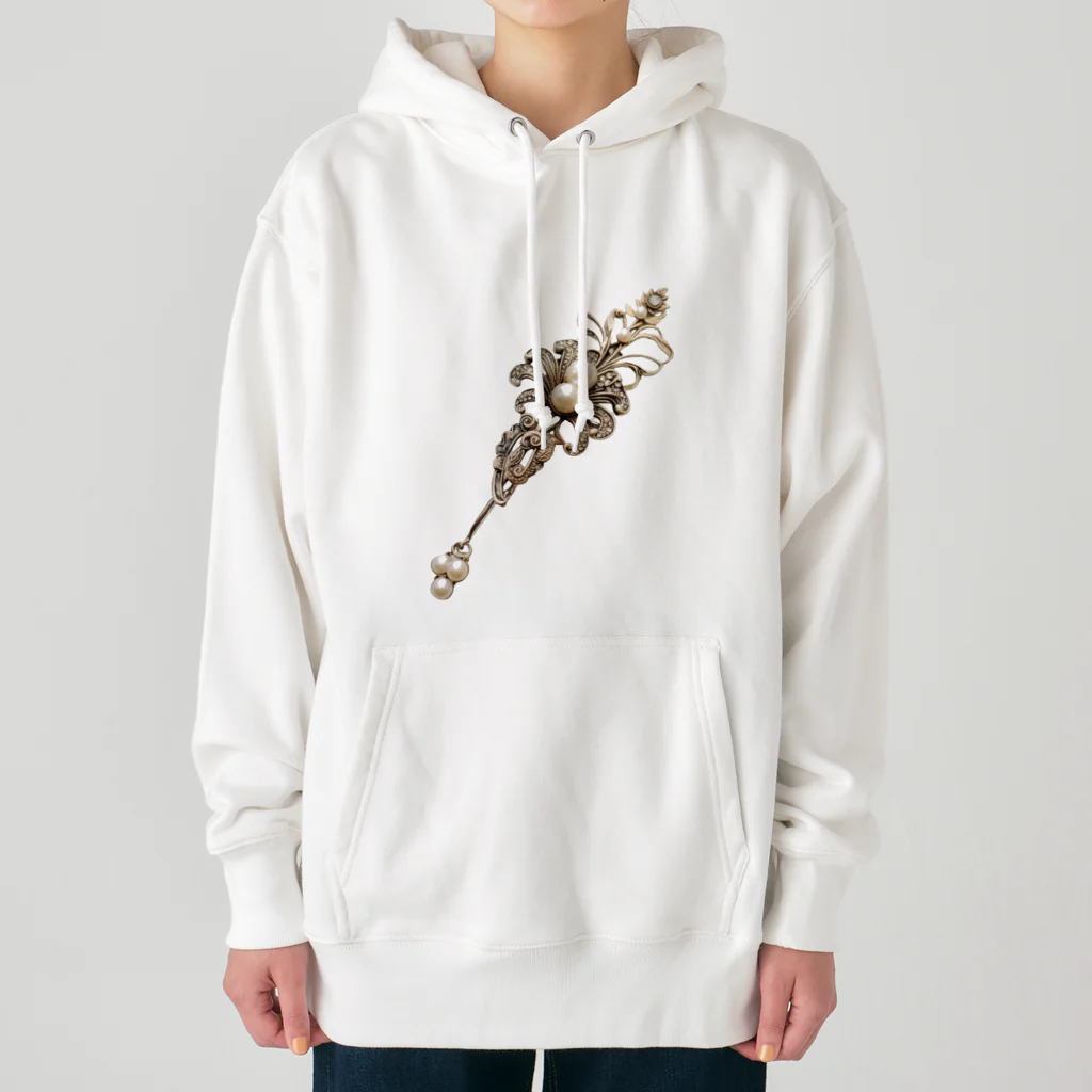 motsunabeeのpearl clip, unique, new design, special Heavyweight Hoodie