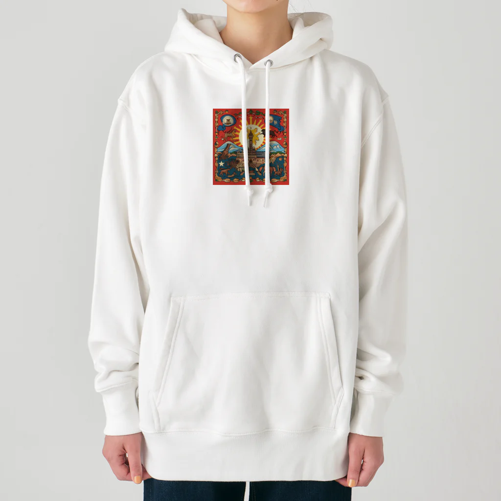 Q_kyuのオールドタペストリー Heavyweight Hoodie