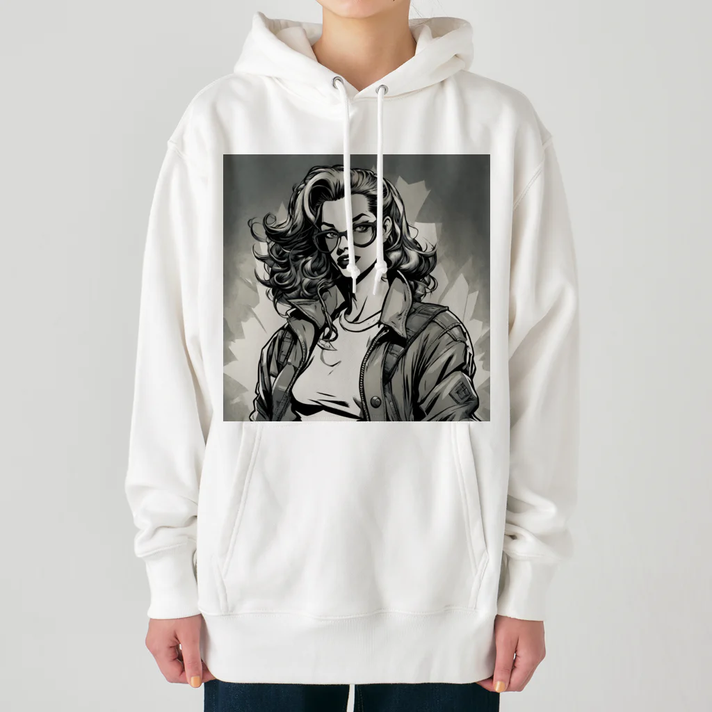 American Comic StyleのAmerican Comic 90’s Woman Mono Heavyweight Hoodie