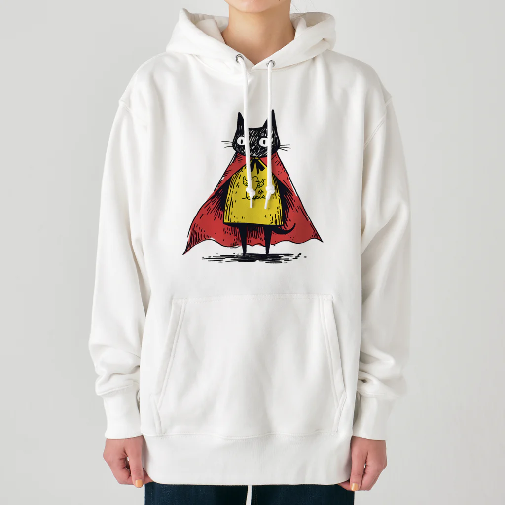 Lapis SHOPの黒猫ヒーロー Heavyweight Hoodie