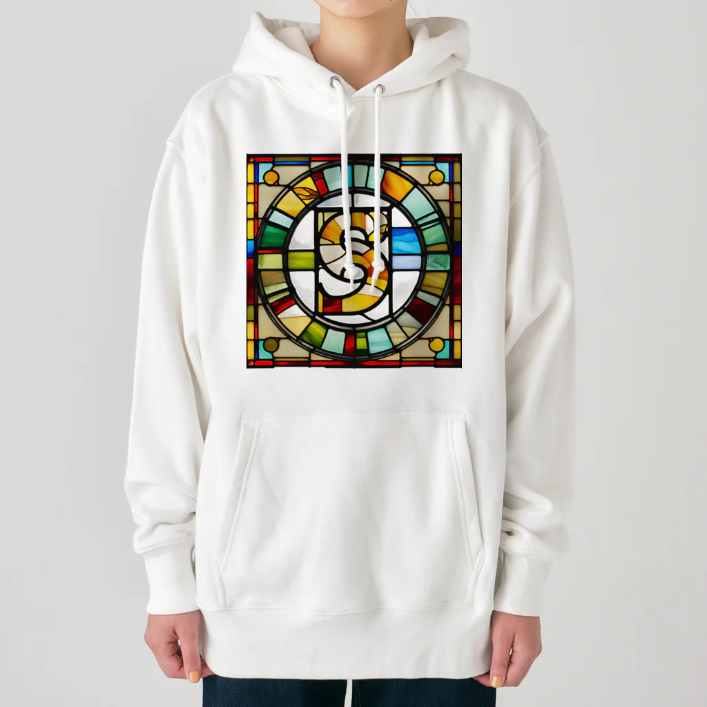 alphabet stained glassのstained glass S Heavyweight Hoodie