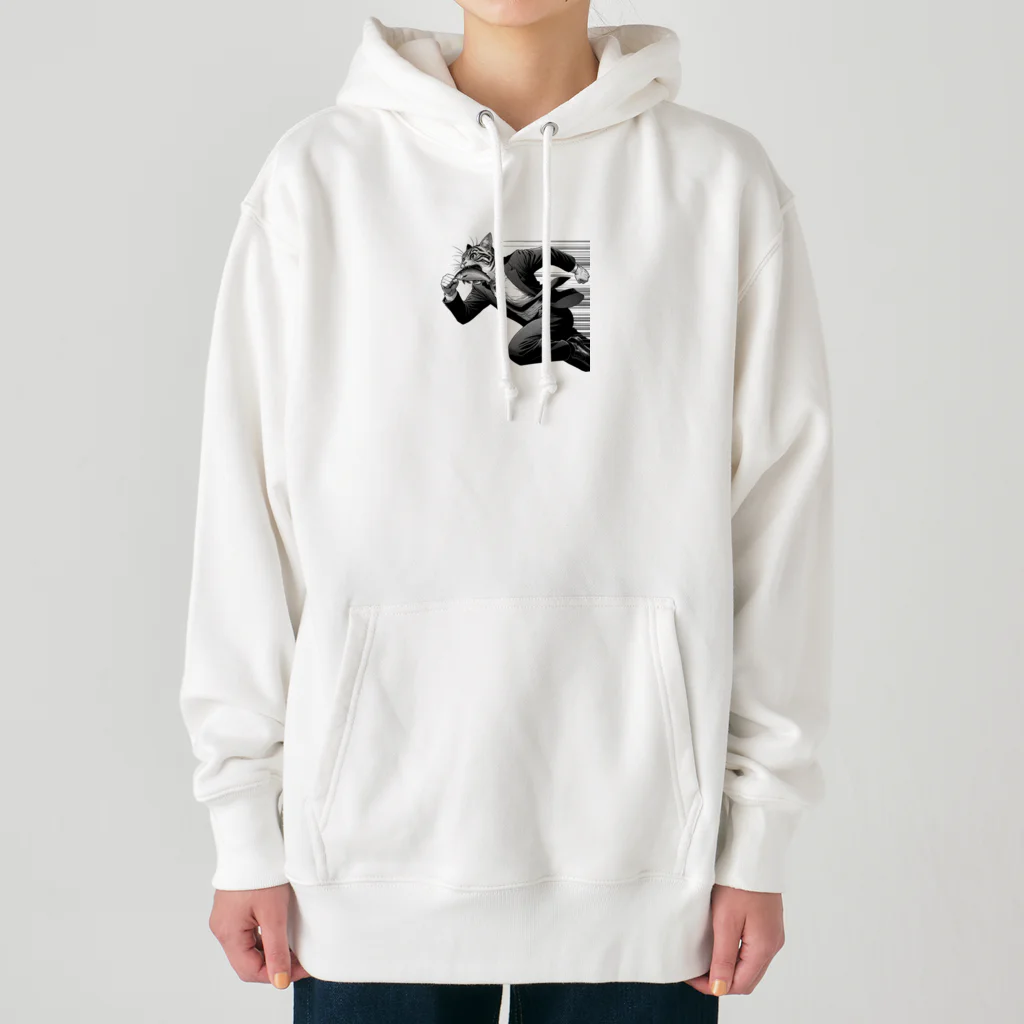 ありSHOPのビジネスキャットのランチタイム Heavyweight Hoodie