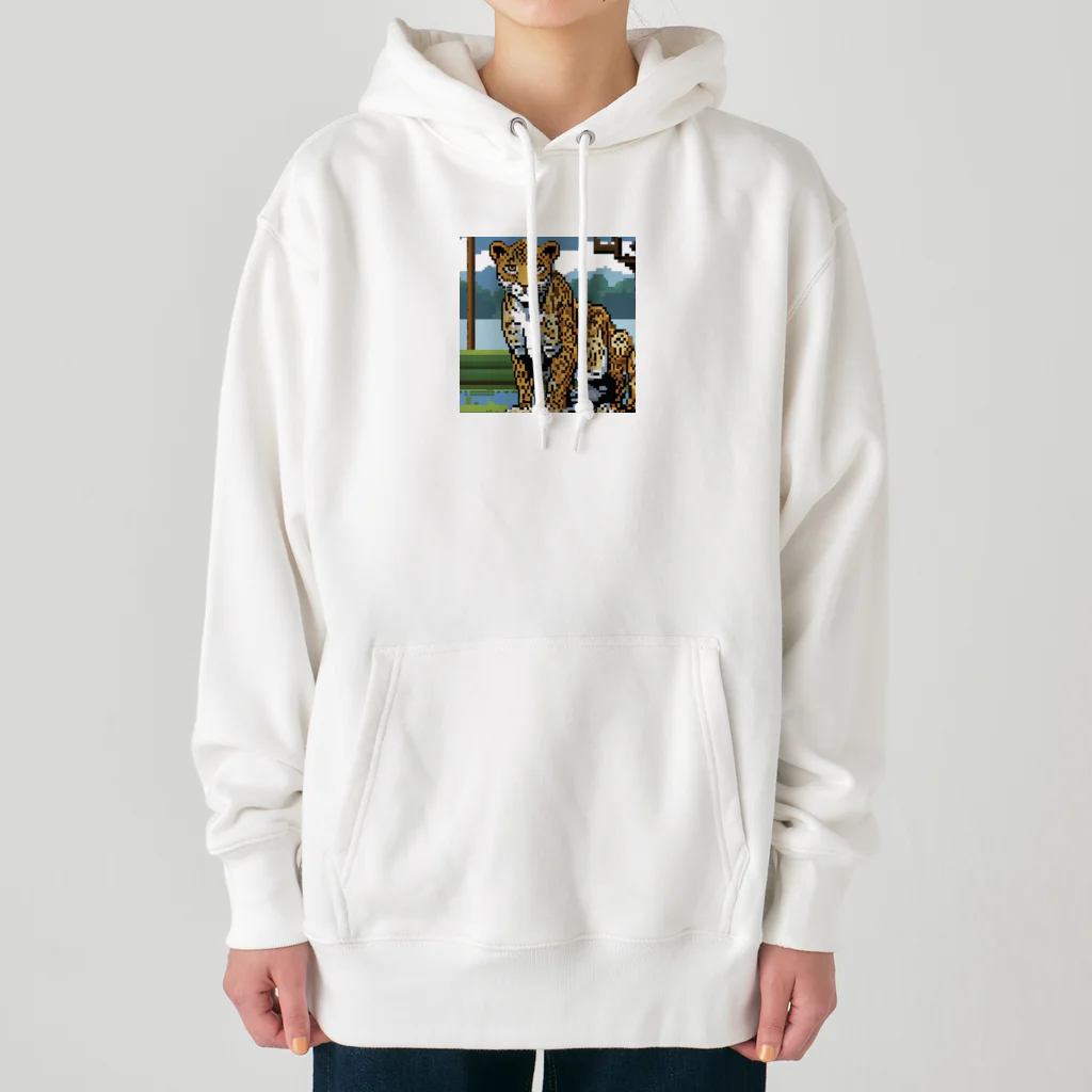 Shougun1のドット絵のヒョウ Heavyweight Hoodie