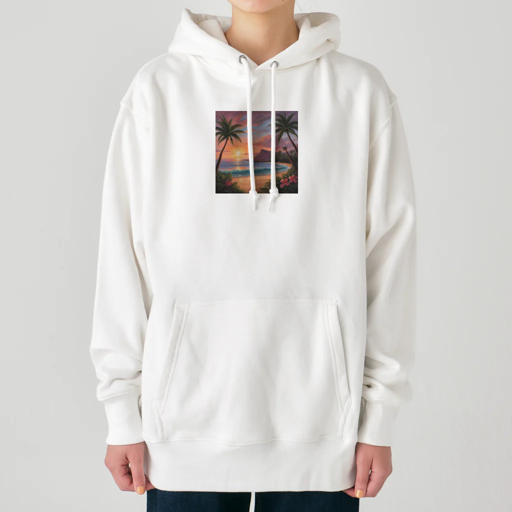 ロマンティックのハワイの夕陽 Heavyweight Hoodie