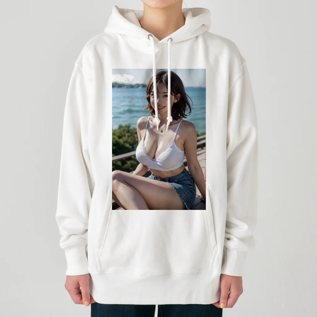 bijinngasyokuninの九十九里の塩風を感じて Heavyweight Hoodie