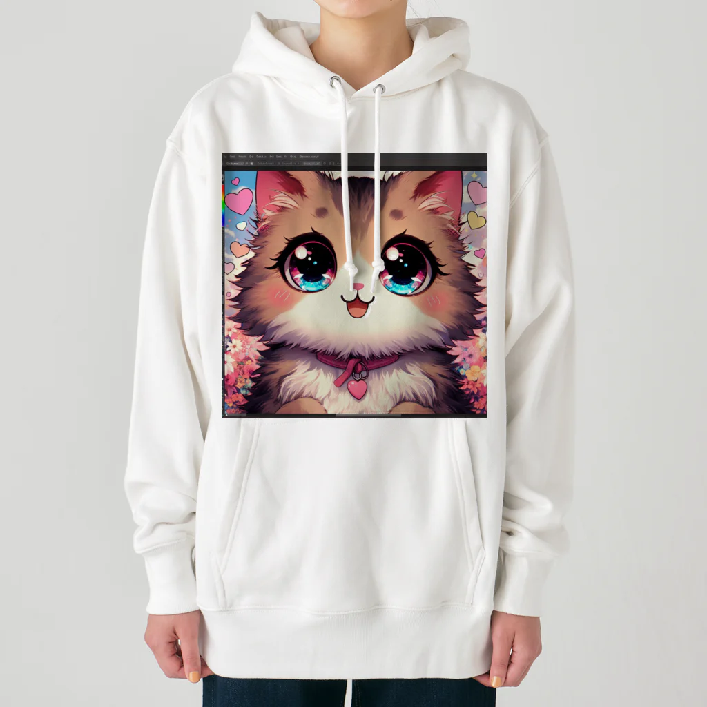 yos-1292583のねこニコばん Heavyweight Hoodie