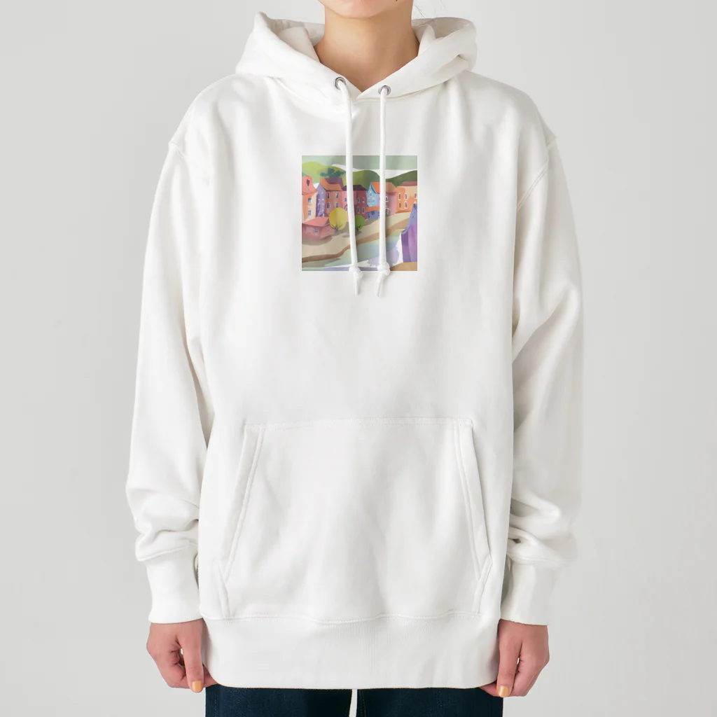 decnaの川沿いの街並み Heavyweight Hoodie