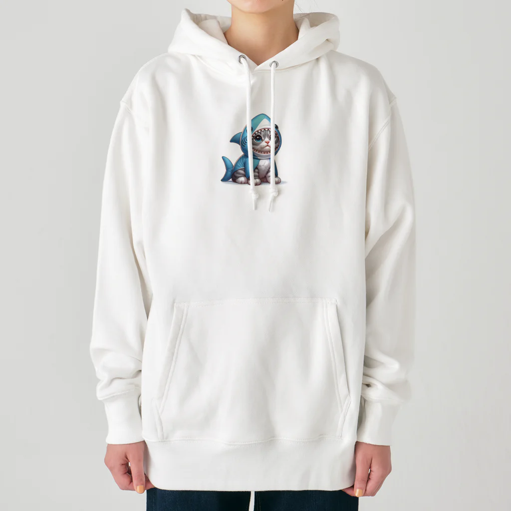 IloveCatのサメのフードを被った子猫 Heavyweight Hoodie