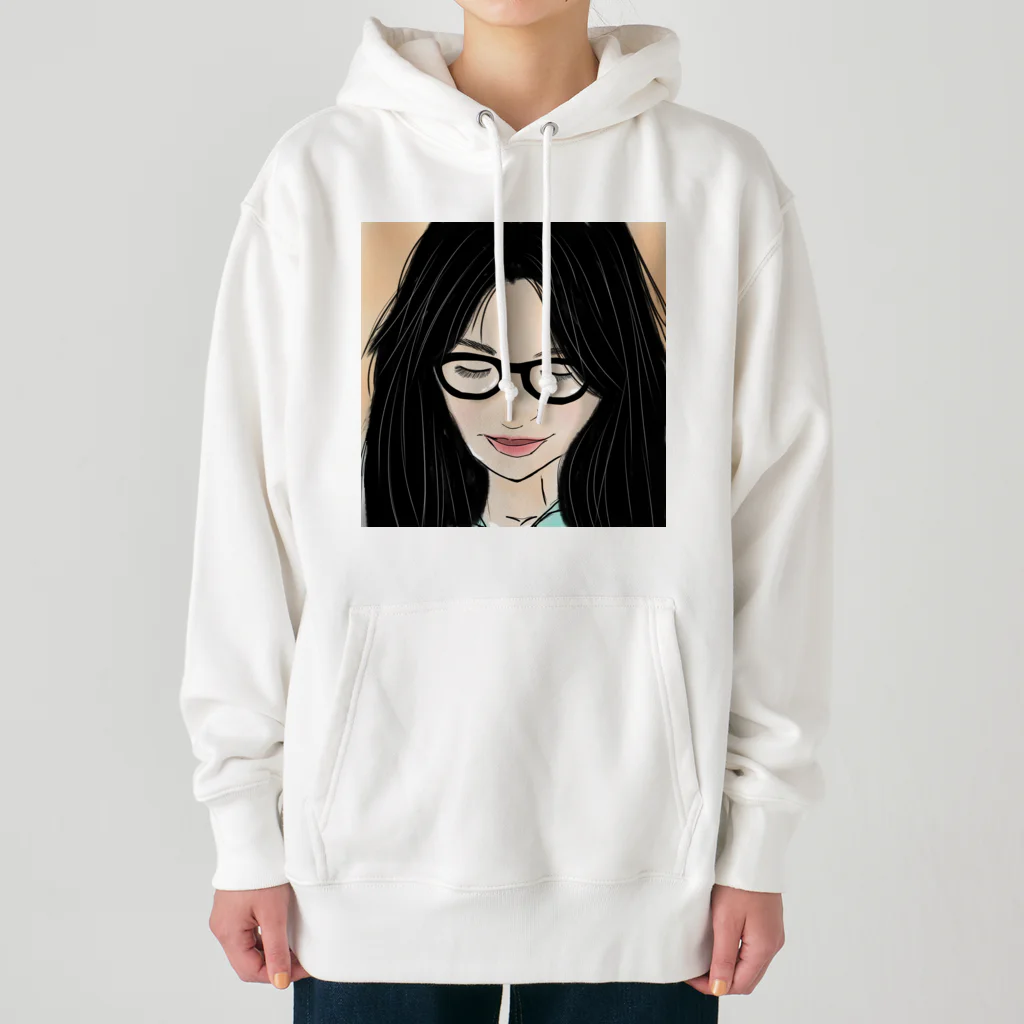 みつまめこshopのメガネ美人 Heavyweight Hoodie