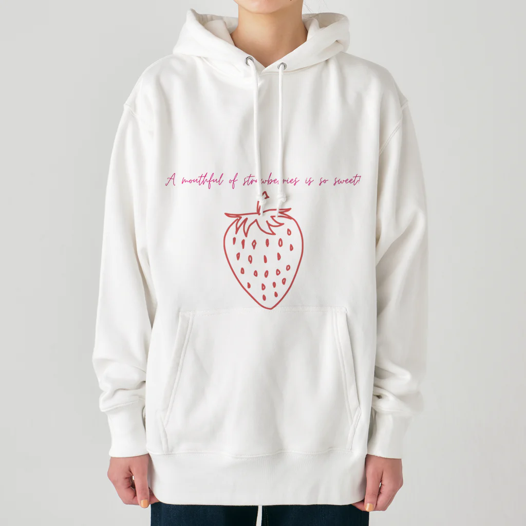 納豆ごはんのA mouthful of strawberries is so sweet! ヘビーウェイトパーカー