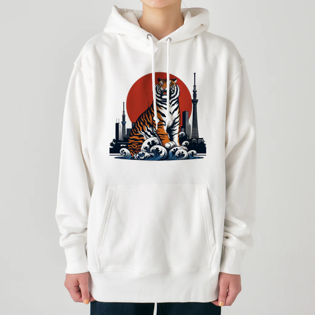 momonekokoの風格漂う王者の虎 Heavyweight Hoodie