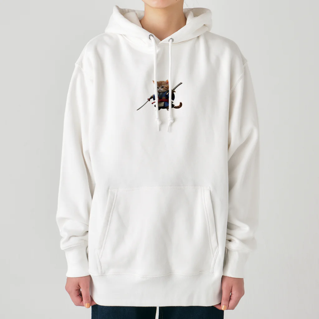 AI考房の闘うサムライ猫 Heavyweight Hoodie