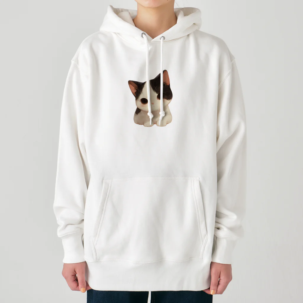 Cute Animalsのモノクロ猫 Heavyweight Hoodie