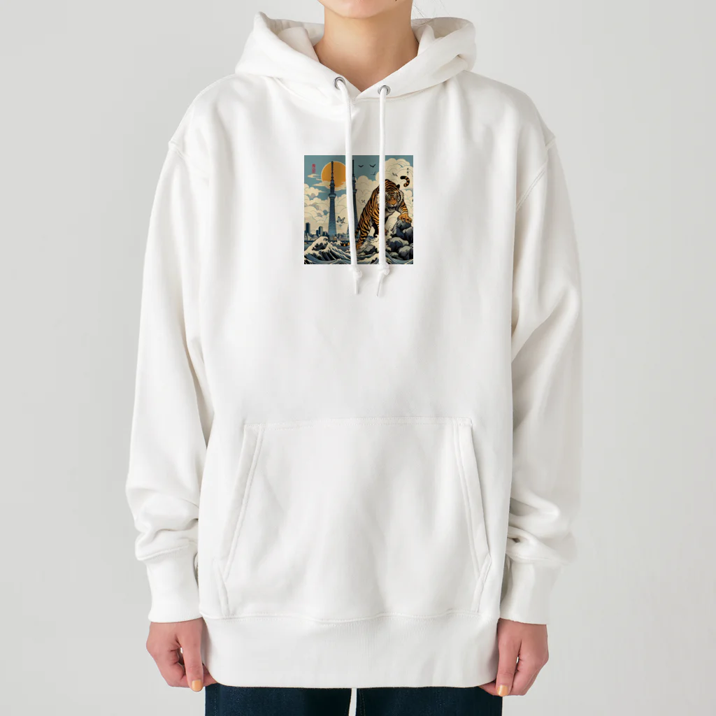 momonekokoのワイルドな虎 Heavyweight Hoodie