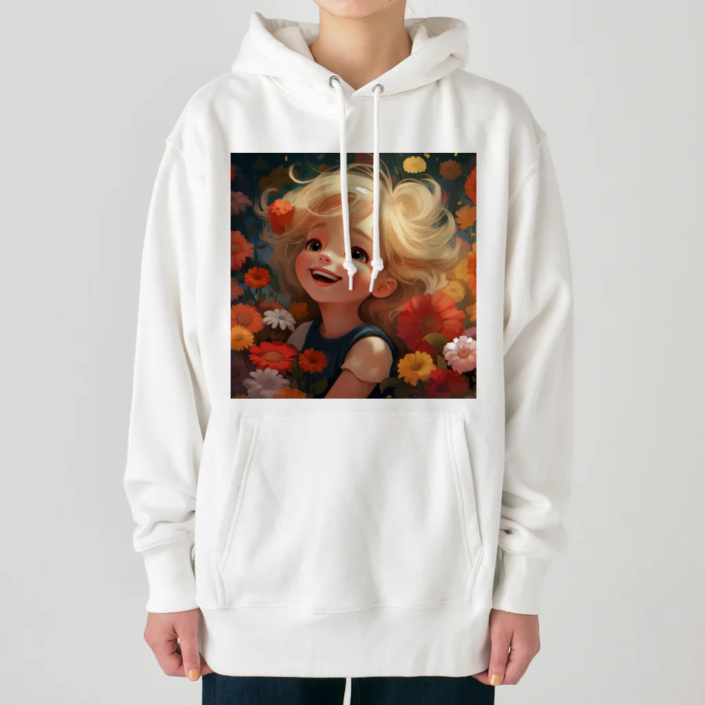 AQUAMETAVERSEの花に囲まれて幸せいっぱいの少女　なでしこ1478 Heavyweight Hoodie