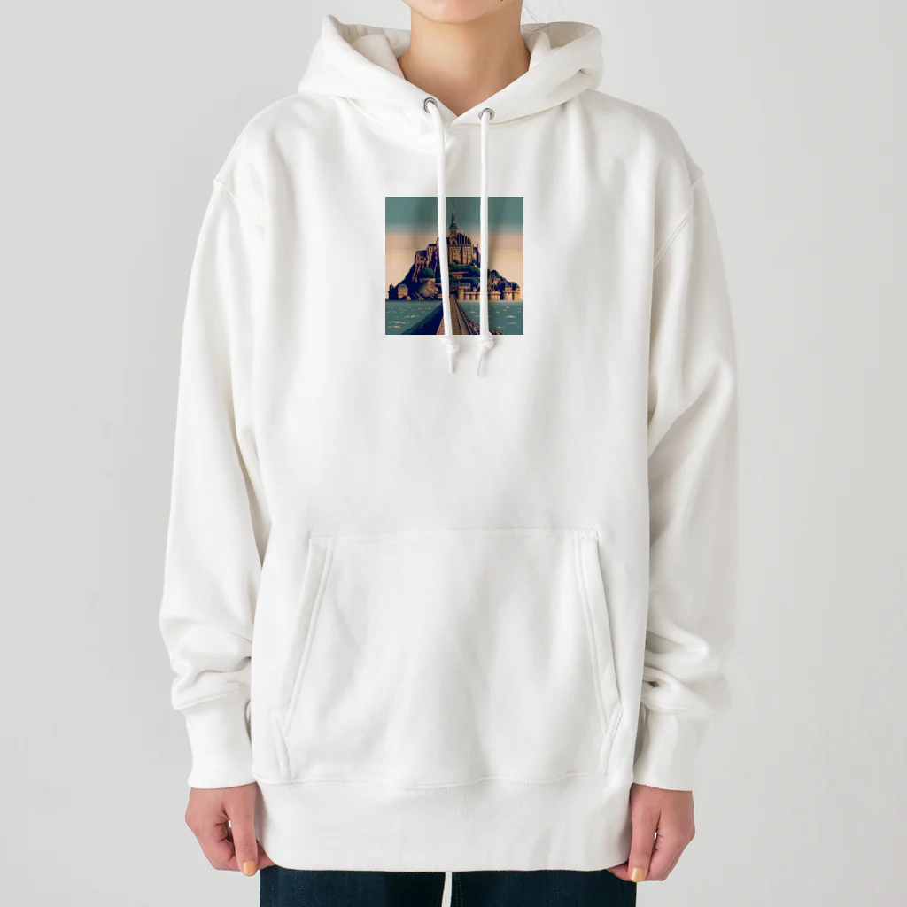 Pixel Art Goodsのモン・サン・ミシェル（pixel art） Heavyweight Hoodie