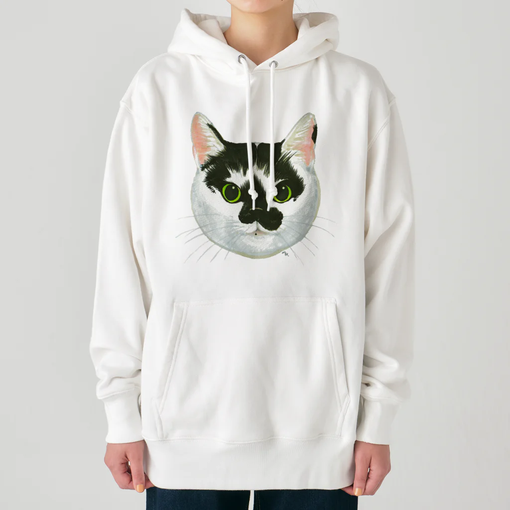 segasworksのねこさんのお顔（白黒ねこ） Heavyweight Hoodie