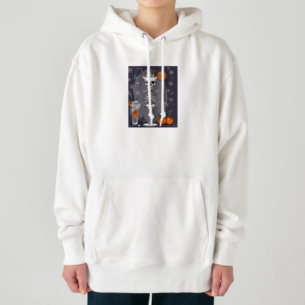 Skeletonのユニークなスケルトンアートがおしゃれに輝く！ Heavyweight Hoodie