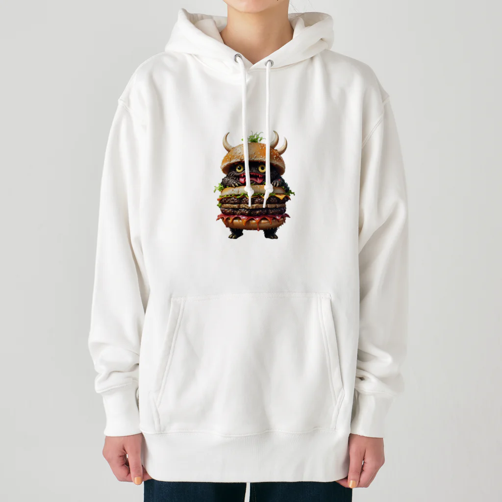 AI妖怪大図鑑のトリプル肉厚ビーフバーガー妖怪　バグドガルド Heavyweight Hoodie