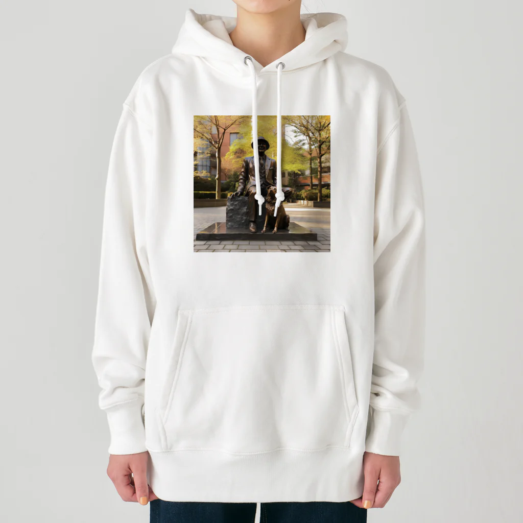 AQUAMETAVERSEの人と犬の銅像　なでしこ1478 Heavyweight Hoodie