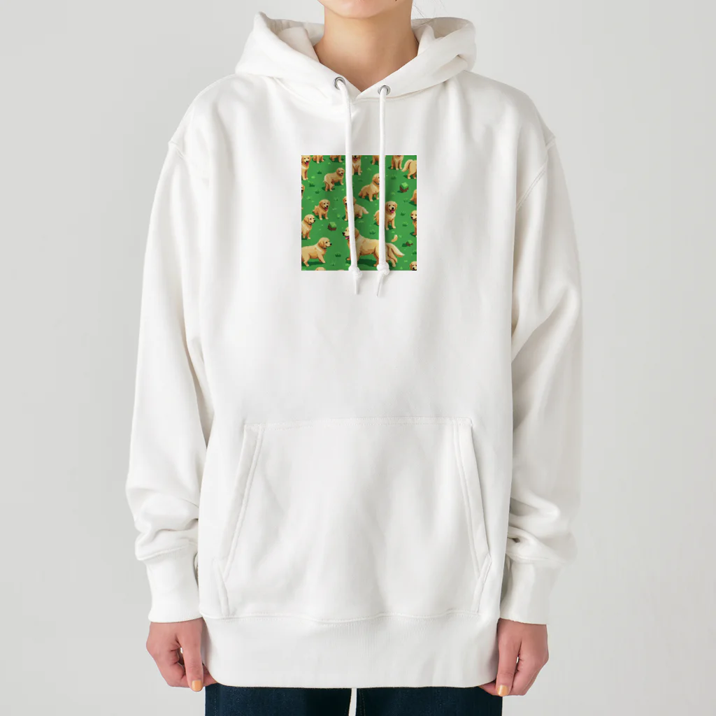 kinnirono-inuのドット絵　たくさんのゴールデンレトリバー２ Heavyweight Hoodie