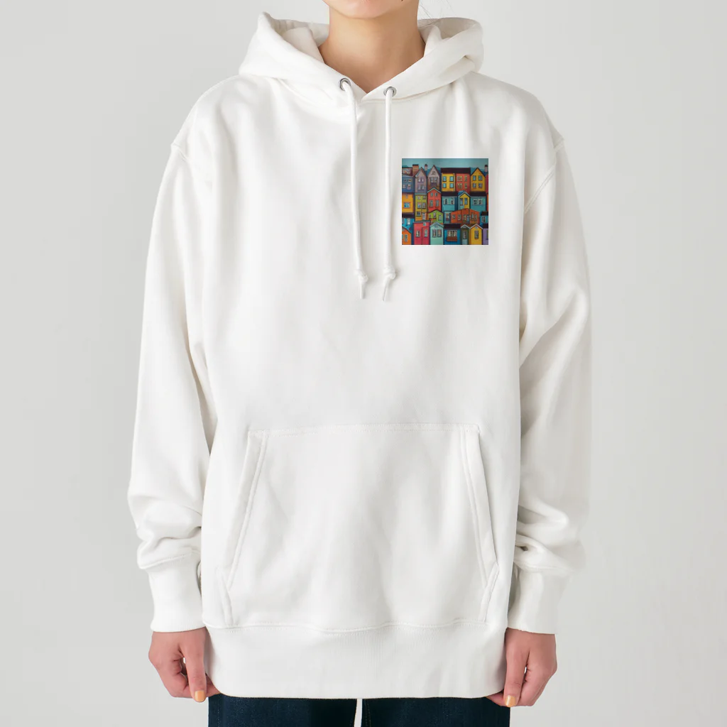 piasのオリジナルグッズアイテム通販のカラフルな家並み Heavyweight Hoodie