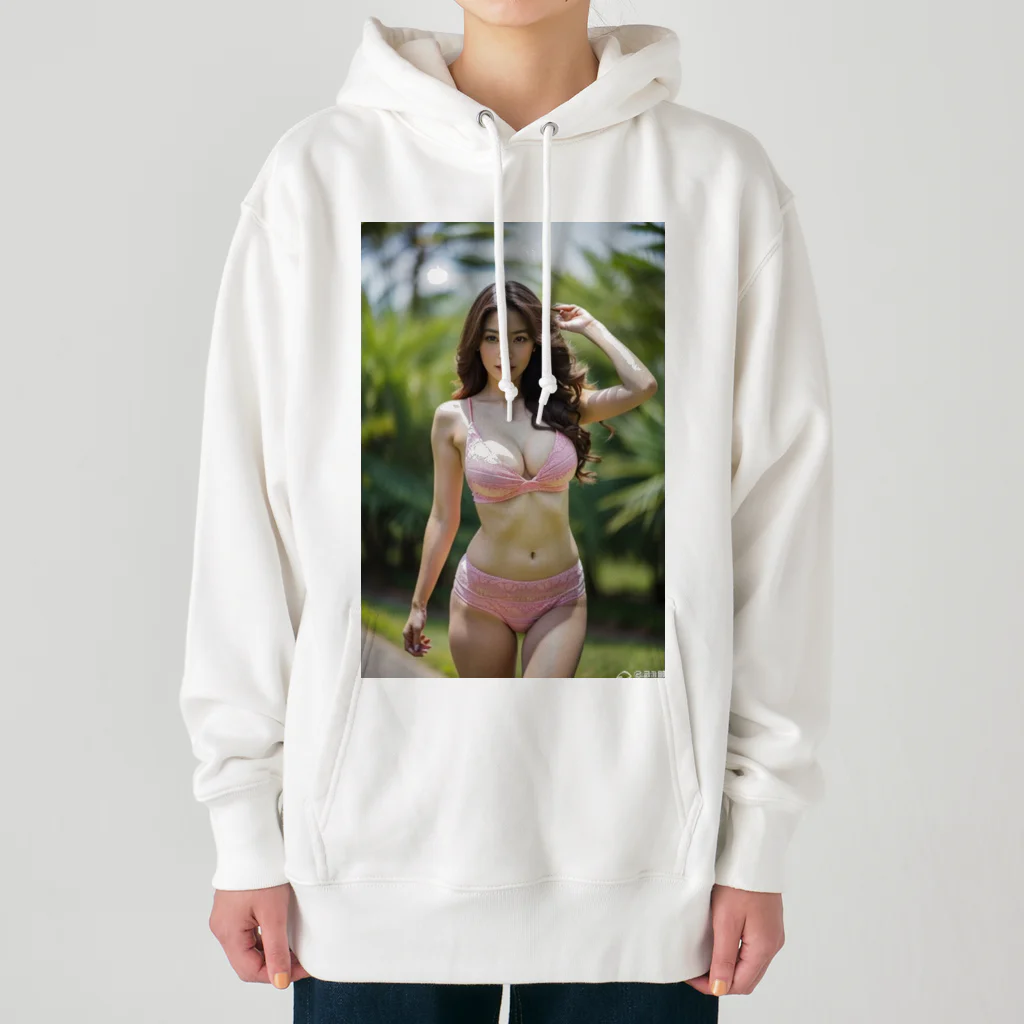 AI美女大好きクラブの「海辺の恋模様: AI美女のビーチウェア・ファンタジー」vol248 Heavyweight Hoodie