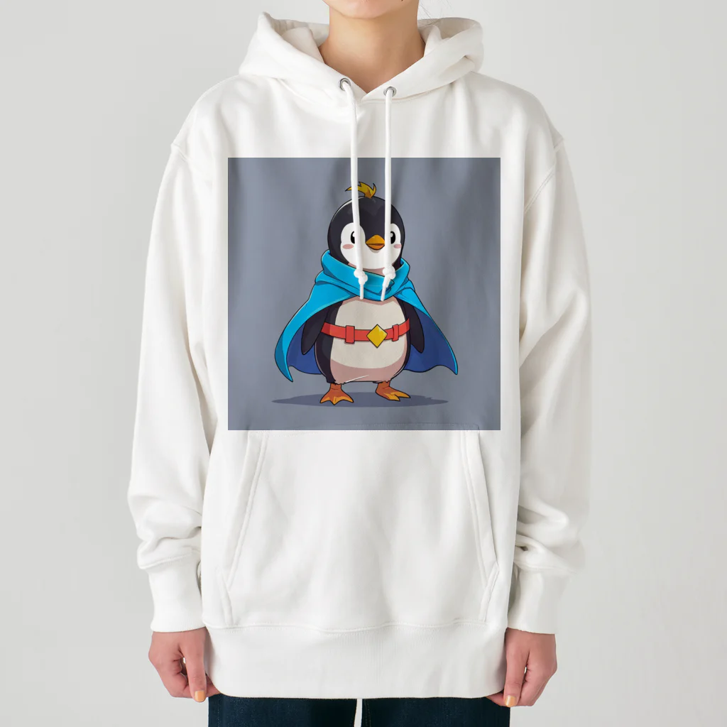 ganeshaのスーパーヒーローのマントを着たかわいいペンギン Heavyweight Hoodie