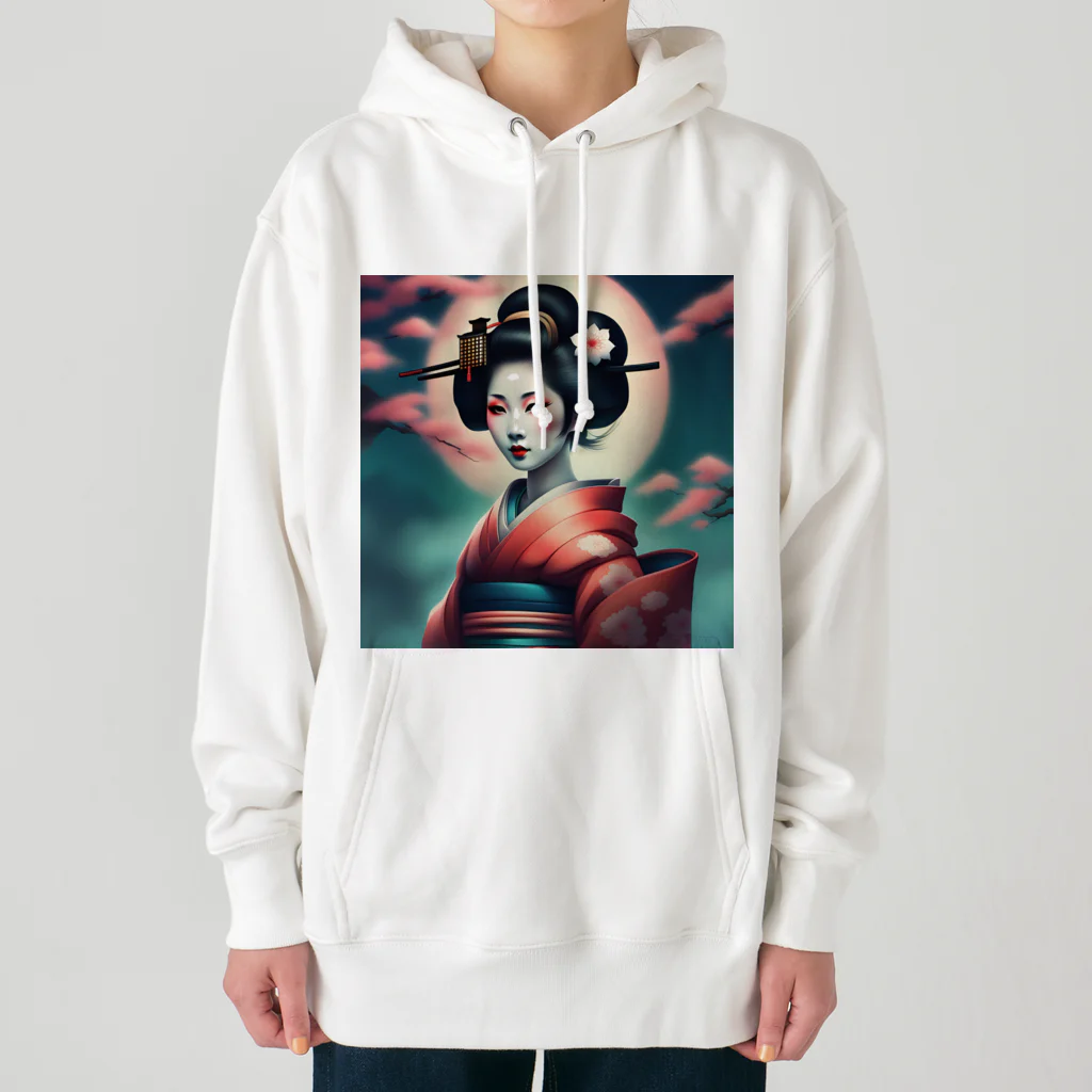 Mr_Geishaの月夜の芸者(Geisya of moon night) Heavyweight Hoodie