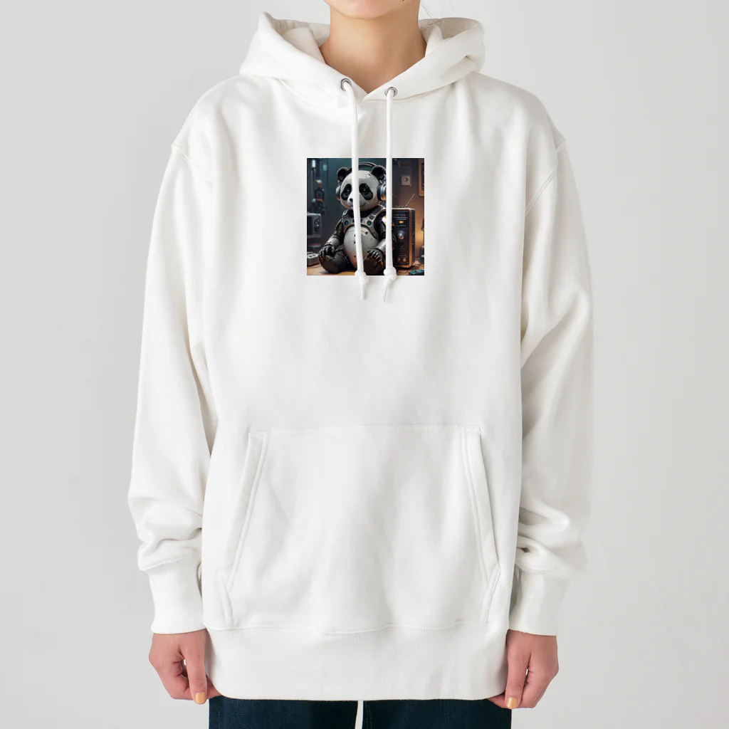 iganjの音楽聴いているロボットパンダ Heavyweight Hoodie