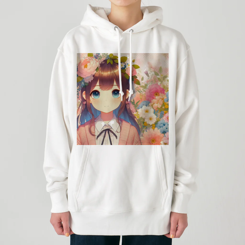 ピクセルパレットの可愛い女の子とお花10 Heavyweight Hoodie