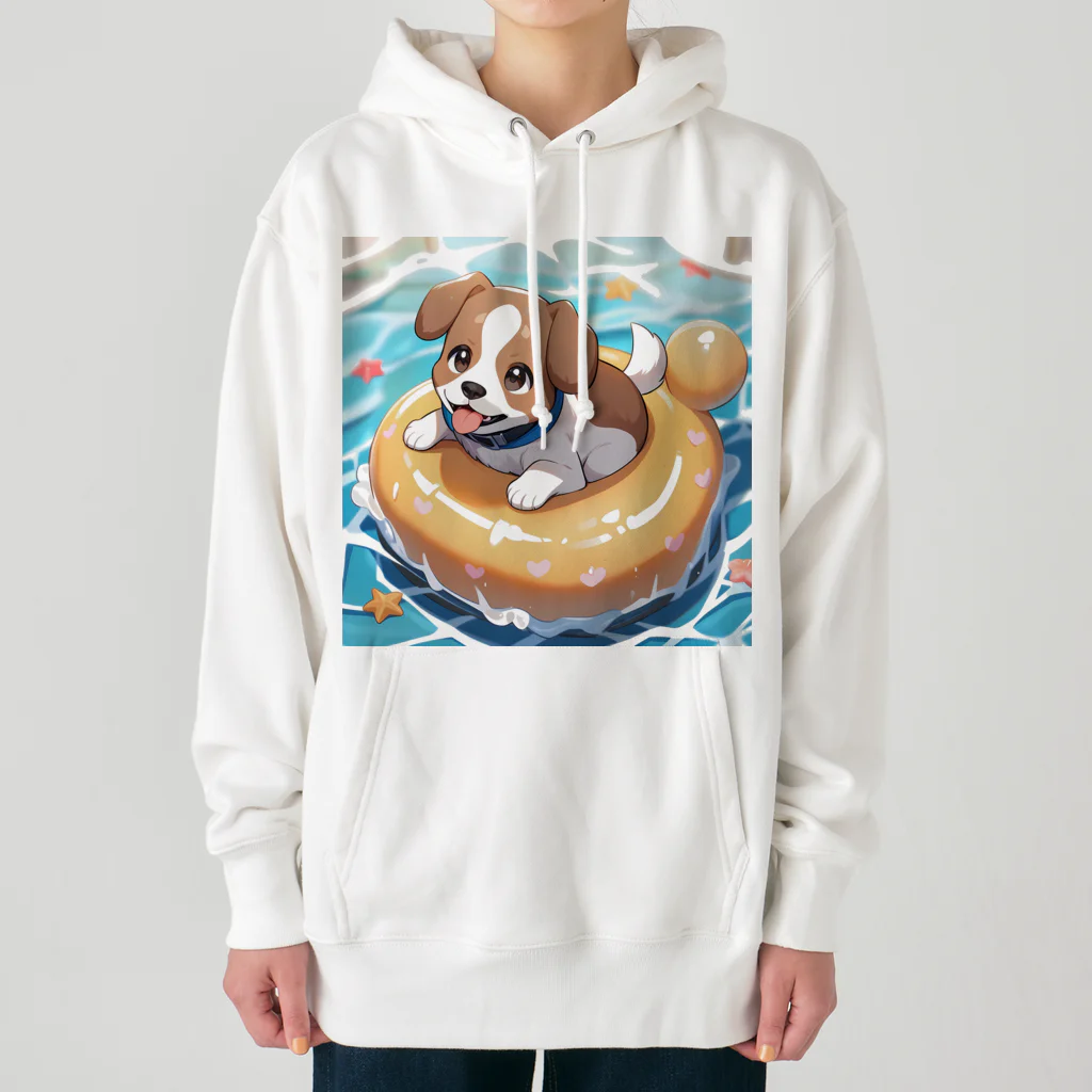 柴犬しばわんこhana873の海水浴してるワンコちゃん Heavyweight Hoodie