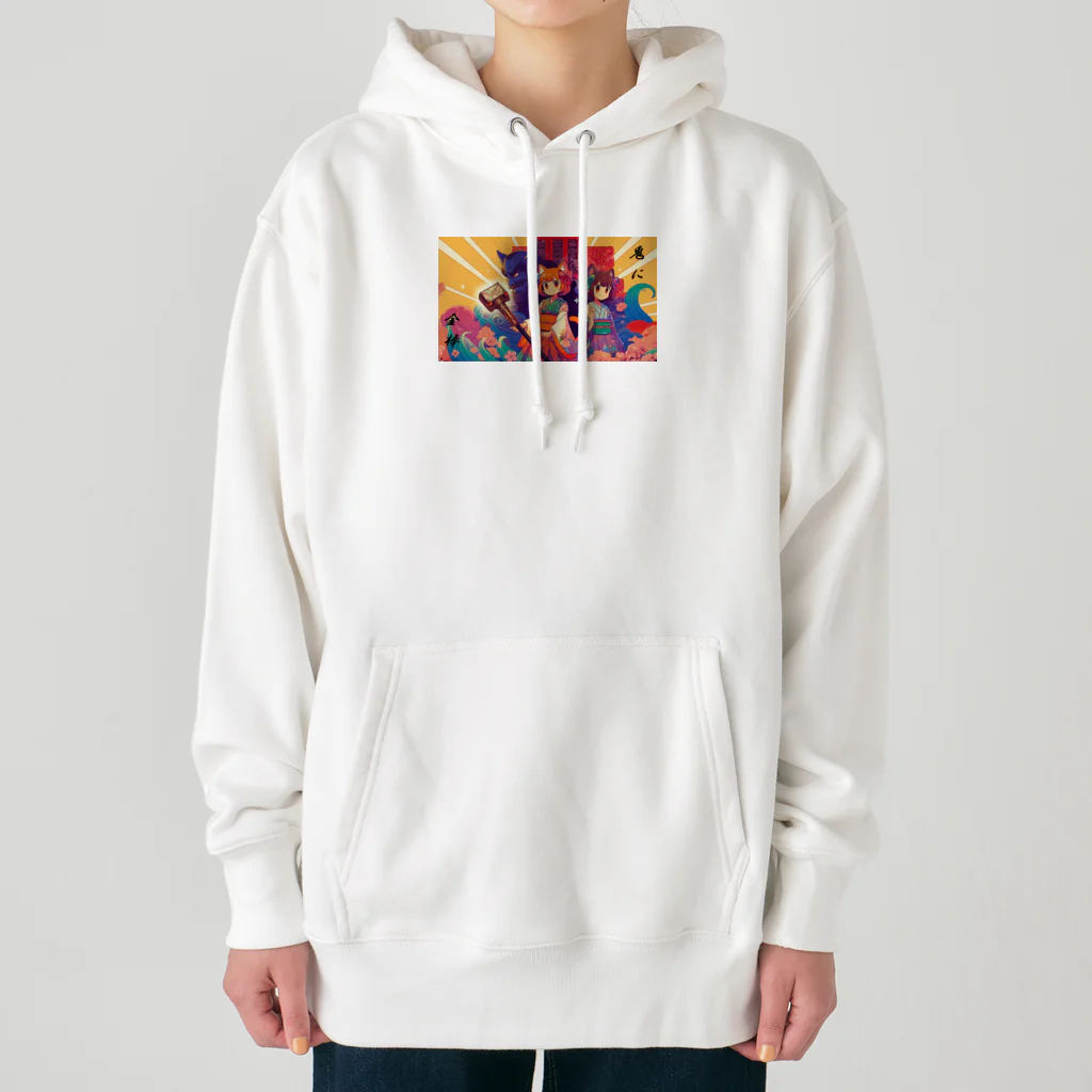 HiroLink's Shopのことわざ物語：鬼に金棒 Heavyweight Hoodie