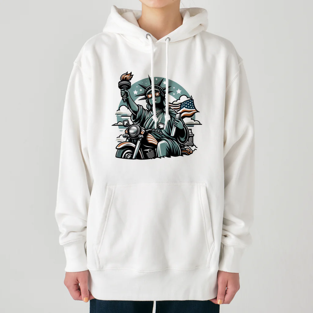 shime_savaのトーチを持ったおばちゃんライダー Heavyweight Hoodie