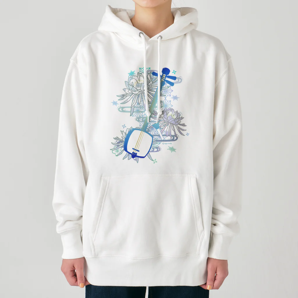 綾錦工房 りこりすの三味線 -雪月花-【月下美人】 Heavyweight Hoodie