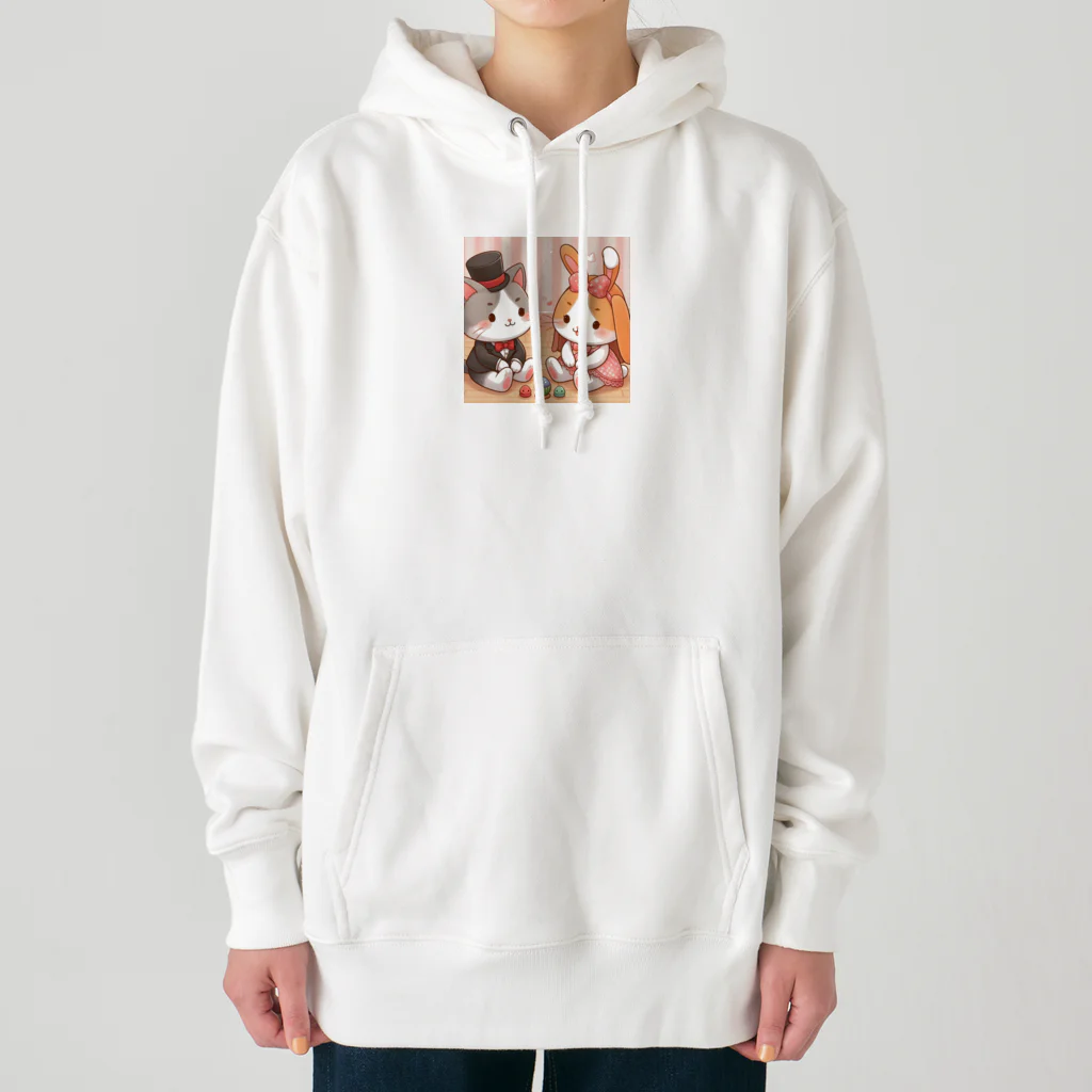 us shopのネコとウサギの戯れ Heavyweight Hoodie