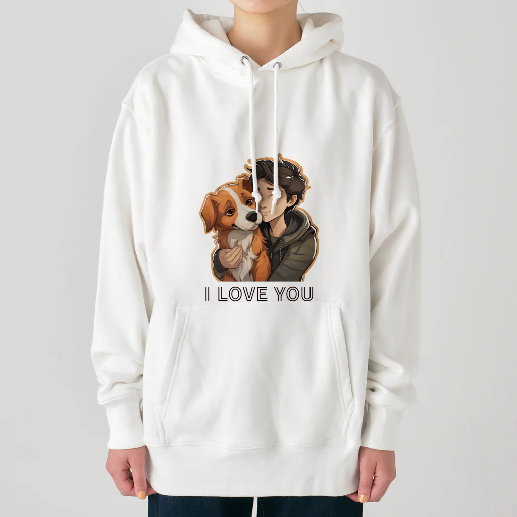 AwagoModeのI LOVE YOU(Dog&Boy) (38) Heavyweight Hoodie