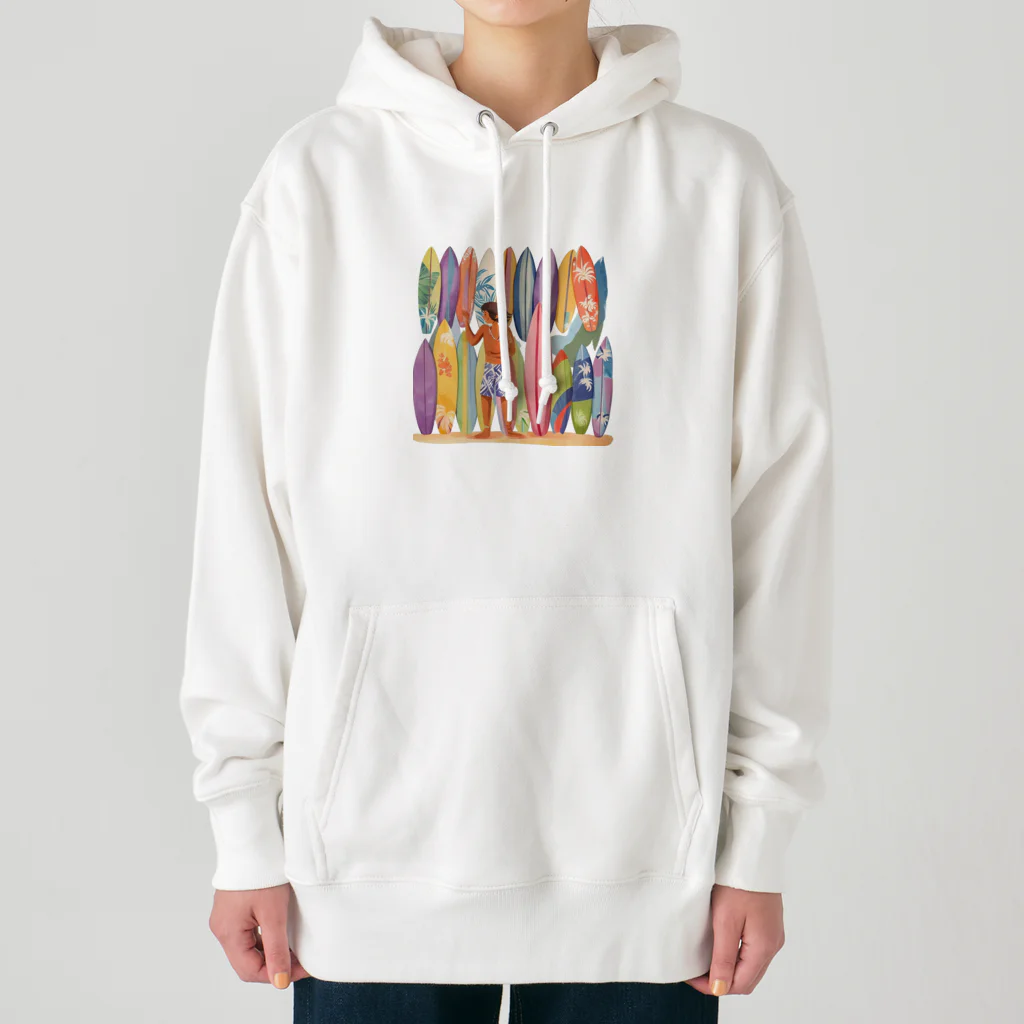 ハワイライフのサーフボードとロコ（男の子バージョン） Heavyweight Hoodie