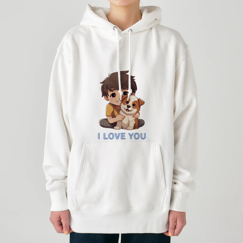 AwagoModeのI LOVE YOU(Dog&Boy) (39) Heavyweight Hoodie