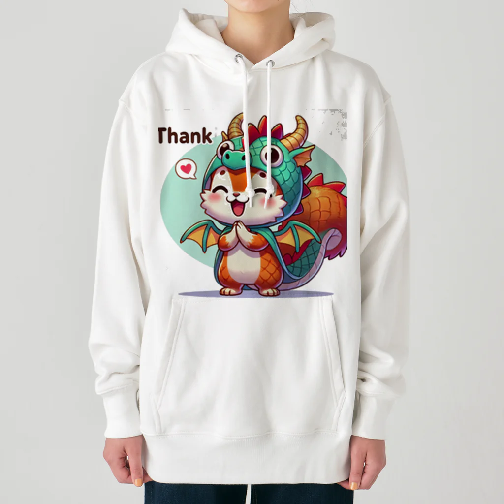 一番星のかわいいドラゴンコスチュームのリス Heavyweight Hoodie